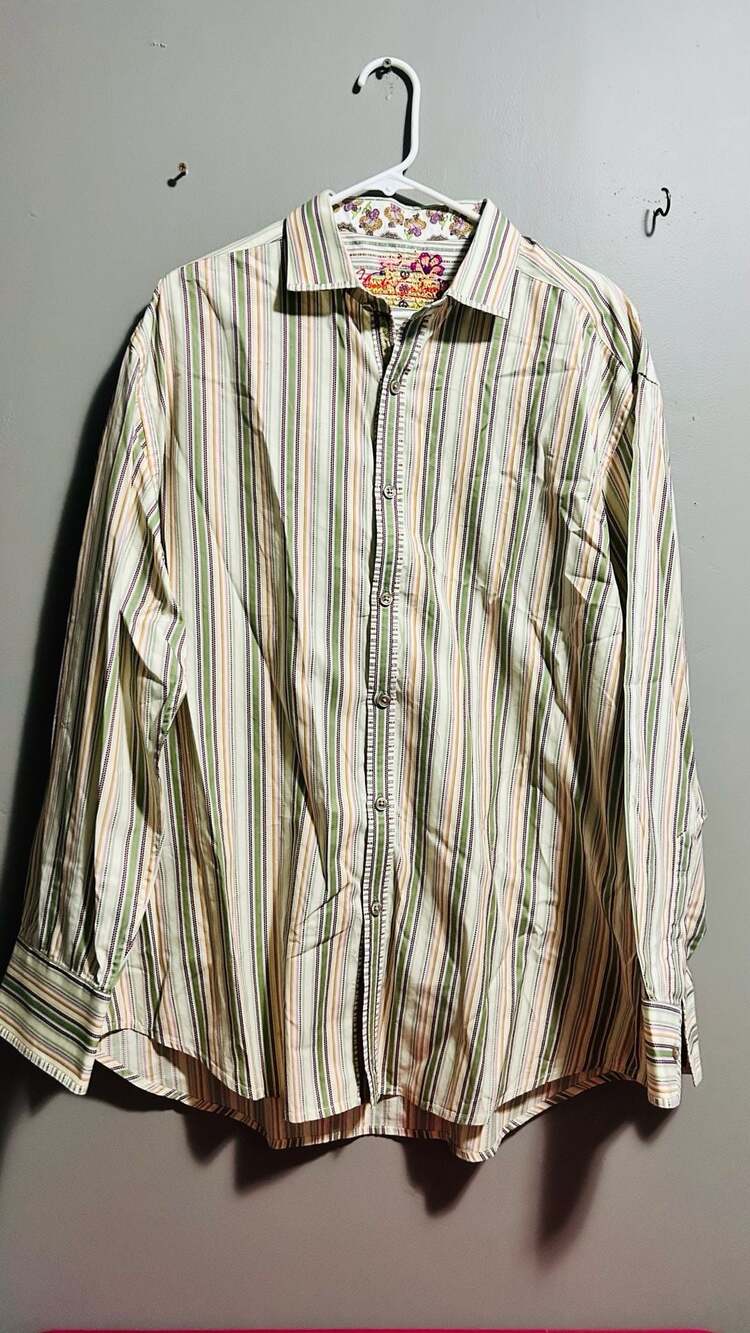 Robert Graham Striped Long Sleeve Button Shirt. Pc 97